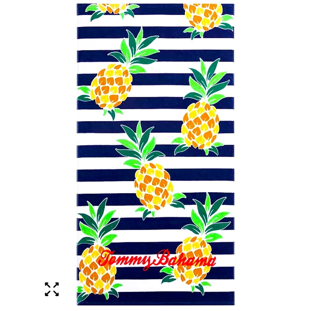 Tommy Bahama Navy and Yellow Pineapple‎ Towel